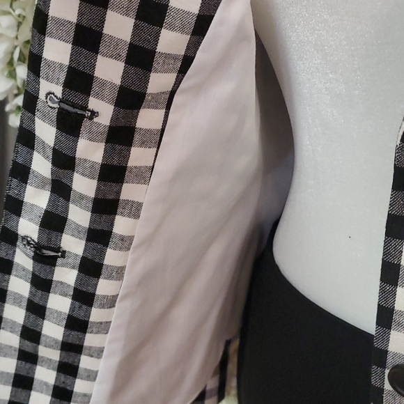 Women's BANANA REPUBLIC  BLAZER/BLACK-WHITE - Picture 6 of 7